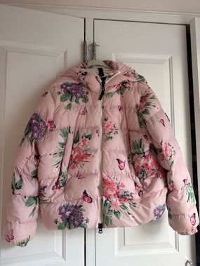 LoveShackFancy x Bogner Pink Floral Puffer Ski Jacket